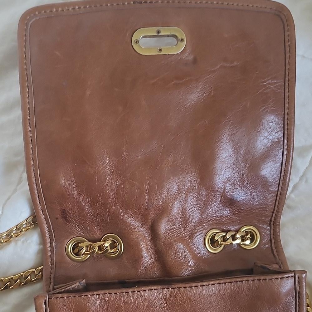 Rebecca Minkoff Brown Gold Crossbody Quilted Bag - Picture 7 of 8